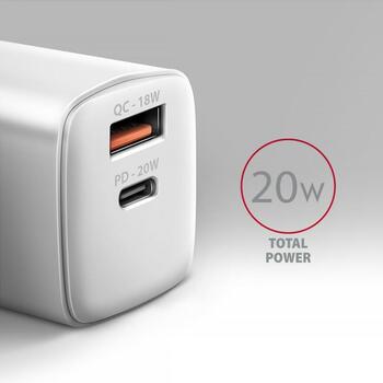 Axagon Зарядное устройство ACU-PQ20W 20W, Входное напряжение 100-240V, 2 USB порта, Быстрая зарядка, Защита от перегрузки (ACU-PQ20W)