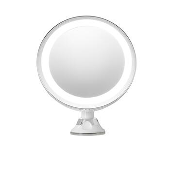 Super ērts LED apgaismojuma Make-Up spogulis ar galda statīvu un sienas fiksāciju 20 cm ar 2×AAA barošanu Balts AD2168 Adler (AD 2168)