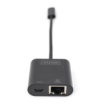 Digitus USB-Type-C Gigabit Ethernet адаптер DN-3027, 1 Гбит/с, USB-C порты, передача питания (DN-3027)