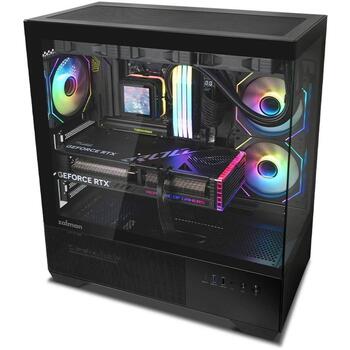 Zalman CHRONIX V2, корпус ATX Mid-Tower, 3x120 мм ARGB вентилятора, черный (CHRONIX V2 BLACK)
