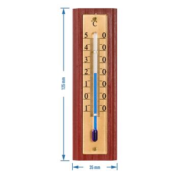 Bioterm 010500 комнатный термометр, от -10 до +50°C, 12см, деревянный, настенный, золотая шкала (010500)