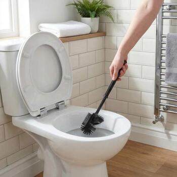 Beldray Щетка для унитаза LA084538BLKPEU7, черная, пластик, 41см x 13.5см x 13.5см, антибактериальная, эргономичная ручка (LA084538BLKPEU7)