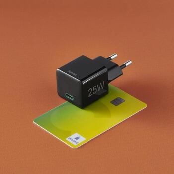 Hama 00201651 USB-C lādētājs, 25W, 100-240V, 1xUSB-C, PD, Quick Charge 3.0, melns (00201651)