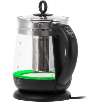 Adler Чайник AD 1299b, 2200 W, 1.5 L, стекло, 360° вращающаяся база, LED подсветка, автоматическое отключение (AD 1299b)