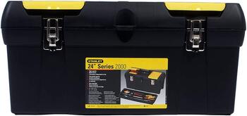 Stanley instrumentu kaste 1-92-067, 22.1l, 28kg, metāla aizbīdņi, noņemams paplāte, rokturis ar mīkstu satvērienu (1-92-067)