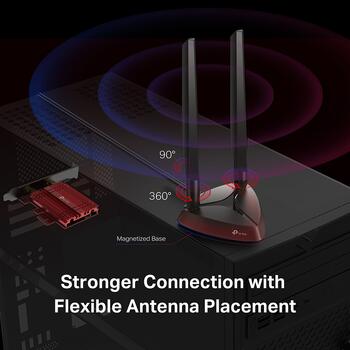 AXE5400 Wi-Fi 6E Bluetooth 5.3 PCIe адаптер, TP-Link, Archer TXE75E, 2× антенны с высоким усилением, 11ax: до 2402 Мбит/с (ARCHER TXE75E)