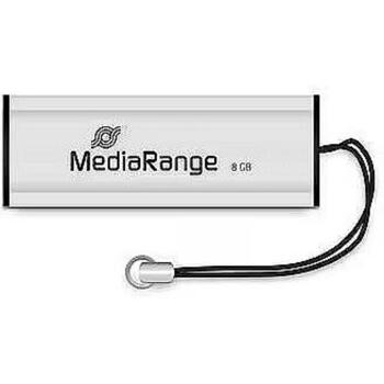 Mediarange USB флеш-накопитель MR914, 8 ГБ, USB 3.2 Gen 1, скорость чтения ~34 МБ/с, скорость записи ~9 МБ/с, черный/серебристый (MR914)