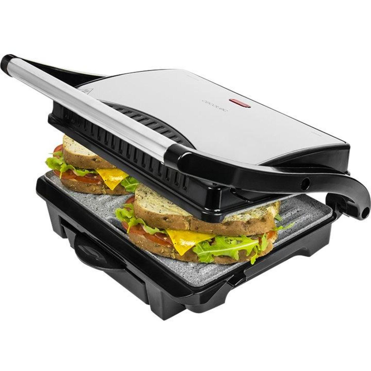 Cecotec Grils Rock'nGrill 1000 3023, 1000 W, Elektriskais grils, 444.5 cm², Melna/Nerūsējošais tērauds (3023)