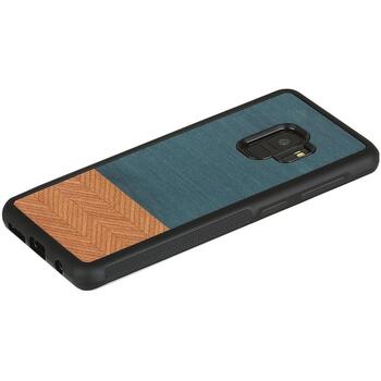 Man&Wood чехол для смартфона M6040B, 5.8'', Синий, натуральное дерево, поликарбонат, совместим с Samsung Galaxy S9 (M6040B)