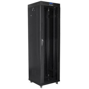 Lanberg Установка шкафа 19 42U FF01-6642-12BL, 600mm, 42U, 800kg, IP20, LCD дисплей, 4 вертикальные направляющие, 2 вентилятора (FF01-6642-12BL)