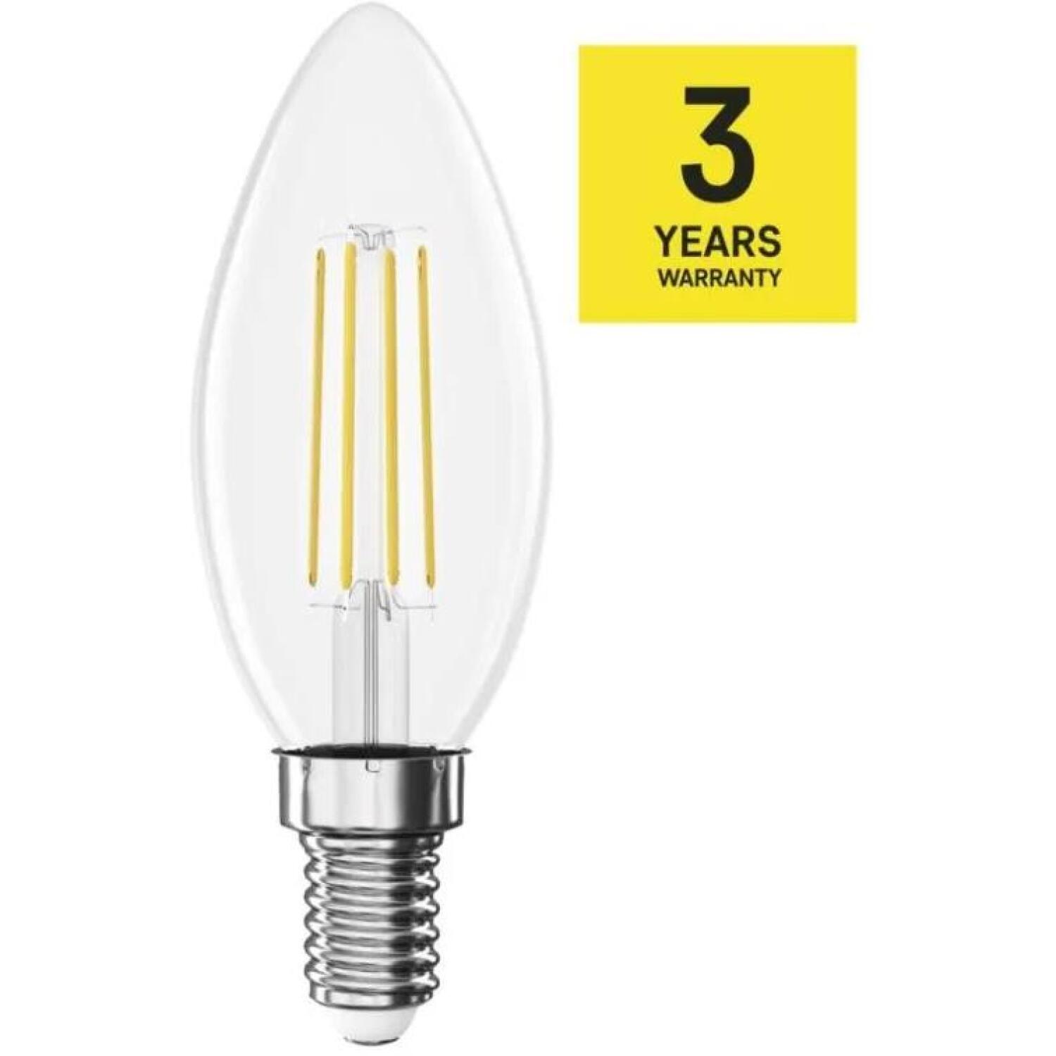 Emos LED лампочка Filament Candle ZF3D02, 1,8 Вт, 250 лм, 230 В, 360°, теплый белый, 4 чипа, 25 000 часов (ZF3D02)
