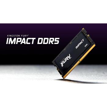Kingston оперативная память KF564S38IB-16, 16GB, 6400MT/s, DDR5, CL38, SODIMM, FURY Impact, XMP 3.0, PnP, черный (KF564S38IB-16)