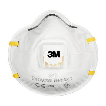 3M FFP1 maska ar vārstu T8812, 0.014 kg, 10 gab., 3M Cool Flow vārsts, dubulto gumiju dizains (T8812)