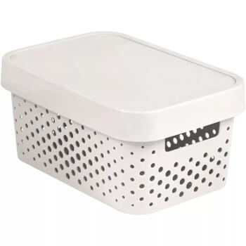 Ящик с крышкой Infinity Recycled 4,5л Curver 0804760N23 27x19x12см белый (0804760N23)