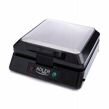 Vafeļu panna Adler 1500 W, četrām vafelēm 25×29×14 cm ar nepiedegošu virsmu melna AD3036 (AD 3036)