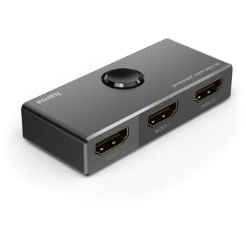 Hama HDMI переключатель 00205324, 2x2 HDMI, 7680×4320, 120Hz, ручное переключение, резиновая основа (00205324)