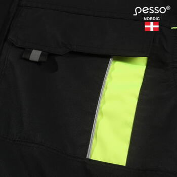 Pesso Nova NOVA_J-XL, ziemas jaka, melna/dzeltena, XL, 5000mm, 3000g/m² 24h, atstarojoša, noņemama kapuce (NOVA_J-XL)