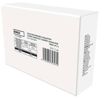 Emos SLA Аккумулятор B9659, 6 V, 7 Ah, Faston 4,7 мм, AGM, 1 шт., 5 лет, без обслуживания, электронные системы безопасности (B9659)