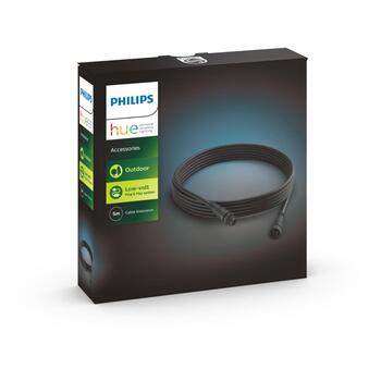 Philips Hue удлинитель кабеля питания 915005641701, 5м, 24В, IP67, черный, для улицы (8718696168721)
