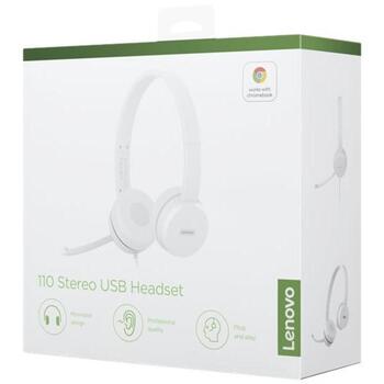Lenovo USB наушники 110 GXD1E71385, 1.8м, 32Ω, 116dB, USB Type-A, микрофон с держателем, стереозвук (GXD1E71385)