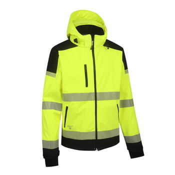 Pesso Hi-vis softshell jaka Palermo PALERMOGXL, 8000 mm, 5000 g/m²/24 h, 1.1 kg, dzeltena/melna, 100% poliesteris (PALERMOGXL)