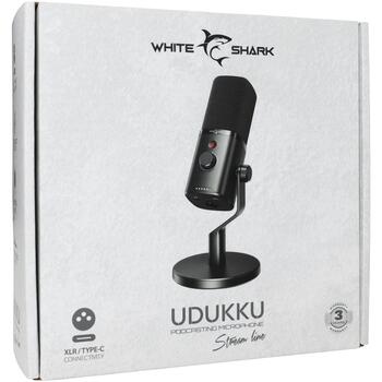 White Shark Udukku микрофон UDUKKU, 40-16000 Гц, -52 дБ/Па, 2,5 м, проводной, USB-C, черный (UDUKKU)