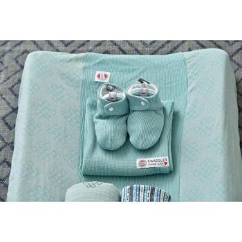 Lodger SLC 080_3-6, хлопковые тапочки, 3-6m, Silt Green, 100% хлопок, на пуговицах, унисекс, все сезоны (SLC 080_3-6)