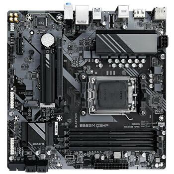 Gigabyte Mātesplate B650M D3HP 1.3, AMD Socket AM5, 5+2+2 fāzes VRM, 4*DIMM DDR5, 2xPCIe 4.0 M.2, 2.5GbE LAN, 1xHDMI, 2xDP (B650M D3HP 1.3)