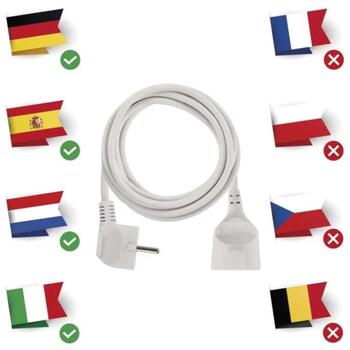 Emos Удлинитель P0123R, 3 м, 1×2P+PE SCHUKO, 3 680 W, PVH, защита от детей (P0123R)