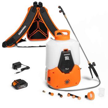 DAEWOO DSA 1621Li SET akumulatora smidzinātājs, 21V, 2,0Ah, 16l, 3l/min, 8m, 1,5-5bar, Li-ion, 6 sprauslas, MIX&SPRAY (DSA 1621Li SET)