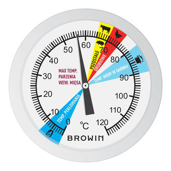 Browin 100601 термометр для скороварки для ветчины, 0-120°C, 12,5см, аналоговый, белый (100601)