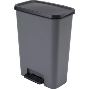 Curver Compatta Duo 0817210791, педальное ведро для мусора, 23+23л, 49.6x29.4x62см, пластик, серый (0817210791)