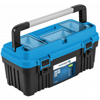 Hogert HT7G061 instrumentu kaste, 470x256x238mm, 15kg, ABS, polikarbonāta vāki, alumīnija rokturis, 2 slēdzenes, 3 organizatori (HT7G061)