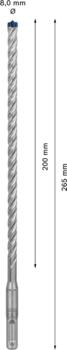 Triecienurbis SDS plus-7X 8x200x265mm, 1 gab., Perforatora urbjiem EXPERT SDS PLUS-7X TRIECIENURBIS PERFORATORIEM, 2608900090, BOSCH (2608900090)