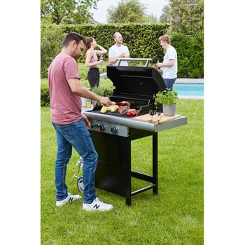 Barbecook Spring 3112 газовый гриль для готовки на улице 3 горелки 11.4кВт чугунные решетки термометр шкаф для хранения 115x55x133см BC-GAS-2002 (BC-GAS-2002)