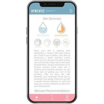 Homedics Устройство для очищения лица FAC-700-EU, 3 насадки, аккумулятор, водонепроницаемое, Bluetooth анализатор кожи (FAC-700-EU)