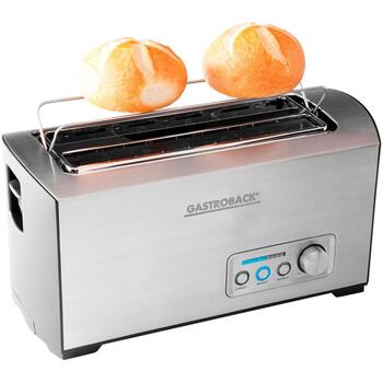 Gastroback Тостер 42398, 1500 Вт, 2 ломтика, 9 уровней поджаривания, LED дисплей, нержавеющая сталь (42398)