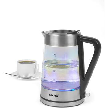 Salter Чайник EK5078IRFVDE, 2200 W, 1.7 л, стекло, 360° поворот, LED подсветка, автоотключение (EK5078IRFVDE)