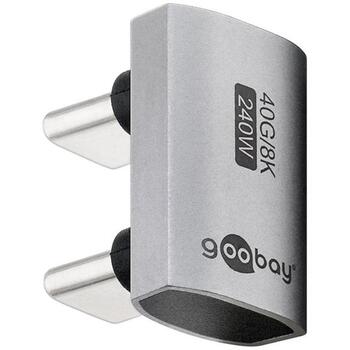 Goobay USB-C адаптер 180° U-образный, USB4 74446, поддержка 8K60Hz, скорость передачи данных 40 Гбит/с, металлический корпус (74446)