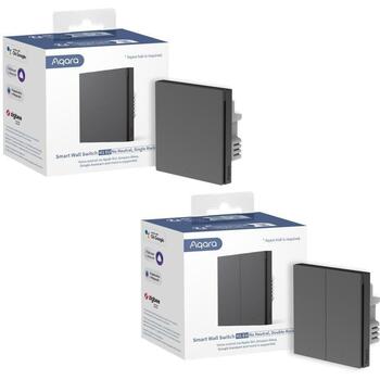 Aqara умный выключатель WS-EUK01GREY, серый, 85.8×86×37.55 мм, 0.2 кг, Zigbee 3.0, без нейтрали, поддержка двухсторонней установки (WS-EUK01GREY)