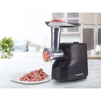 Beper Мясорубка P102ROB200, 1200W, 3 диска, 3, 5, 7 мм, реверс, в комплекте насадки для колбас и сока (P102ROB200)