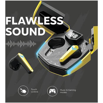 Беспроводные TWS наушники с Bluetooth 5.3 низкой задержкой в игровом режиме и встроенным микрофоном DoubleBee Gaming Черные CND-GTWS2B CANYON (CND-GTWS2B)