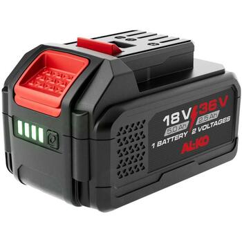Al-Ko Akumulators B100.6 Li 114127, 18 V / 36 V, 5.0 Ah / 2.5 Ah, viegls, triecienizturīgs, LED indikators (114127)
