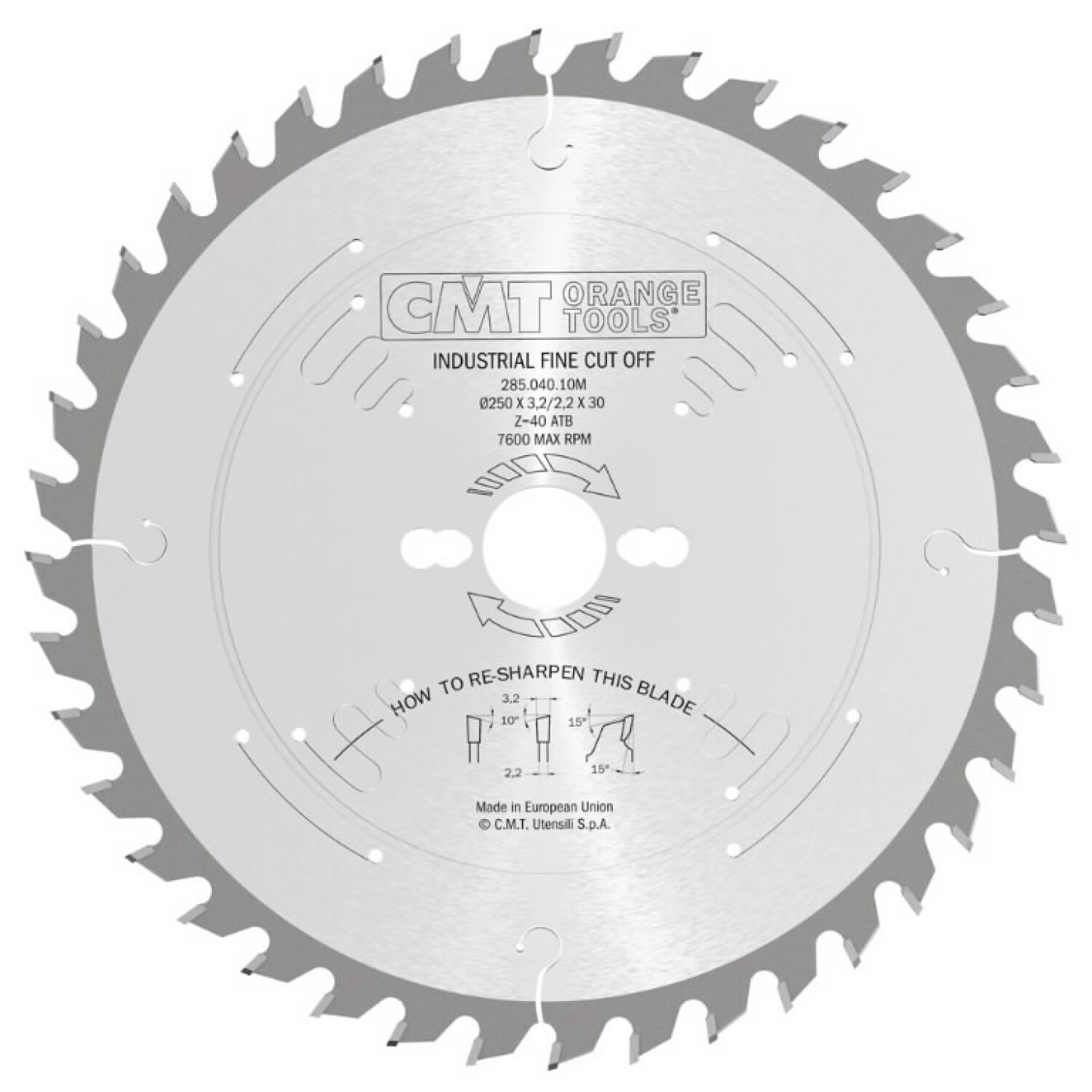 Cmt Zāģripa kokam 294.060.10M, 254x2,4/1,8x30, 0.825 kg, Z60, a=-5°, b=15° (294.060.10M)