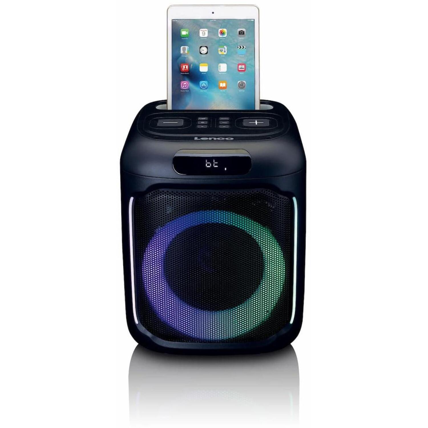 Lenco PA-101BK Bluetooth-колонка, 100 Вт RMS, IPX4, 14 ч, LED, TWS, микрофон, USB (PA-101BK)