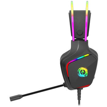 Проводные игровые наушники с RGB подсветкой микрофоном и разъёмами USB 3.5 мм Darkless Черные CND-SGHS9A CANYON (CND-SGHS9A)