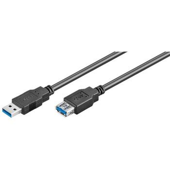 Goobay USB 3.0 SuperSpeed pagarinātāja kabelis 95726, 5 m, USB Type A uz USB Type A, trīskārši ekranēts, melns (95726)