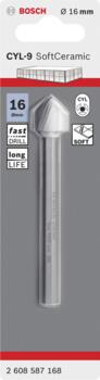 Flīžu urbis CYL-9 Ceramic 16x90 mm, 1gab., Urbjmašīnām/skrūvgriežiem, triecienurbjmašīnām/triecienskrūvgriežiem CYL-9 SOFTCERAMIC FLĪŽU URBIS, 2608587168, BOSCH (2608587168)
