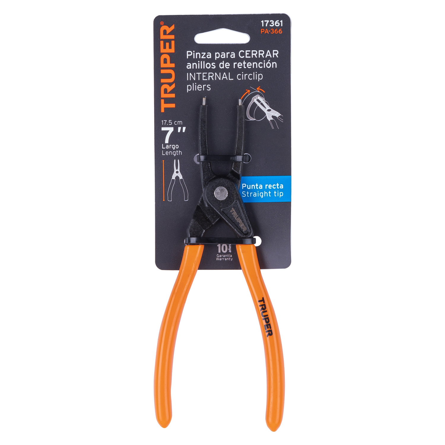 Taisnas sprostgredzenu knaibles 180mm PA-366 TRUPER (PA-366)
