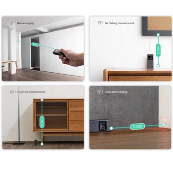 Digitālais lāzera attāluma mērītājs ar Bluetooth savienojumu ±3 mm precizitāti un 40 m mērīšanas diapazonu Smart Laser Measure Melns BHR5596GL Xiaomi (BHR5596GL)